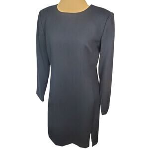 NWT Vintage Black Shift Dress Classic 6P Zipper 100% Wool Lined Minimalist